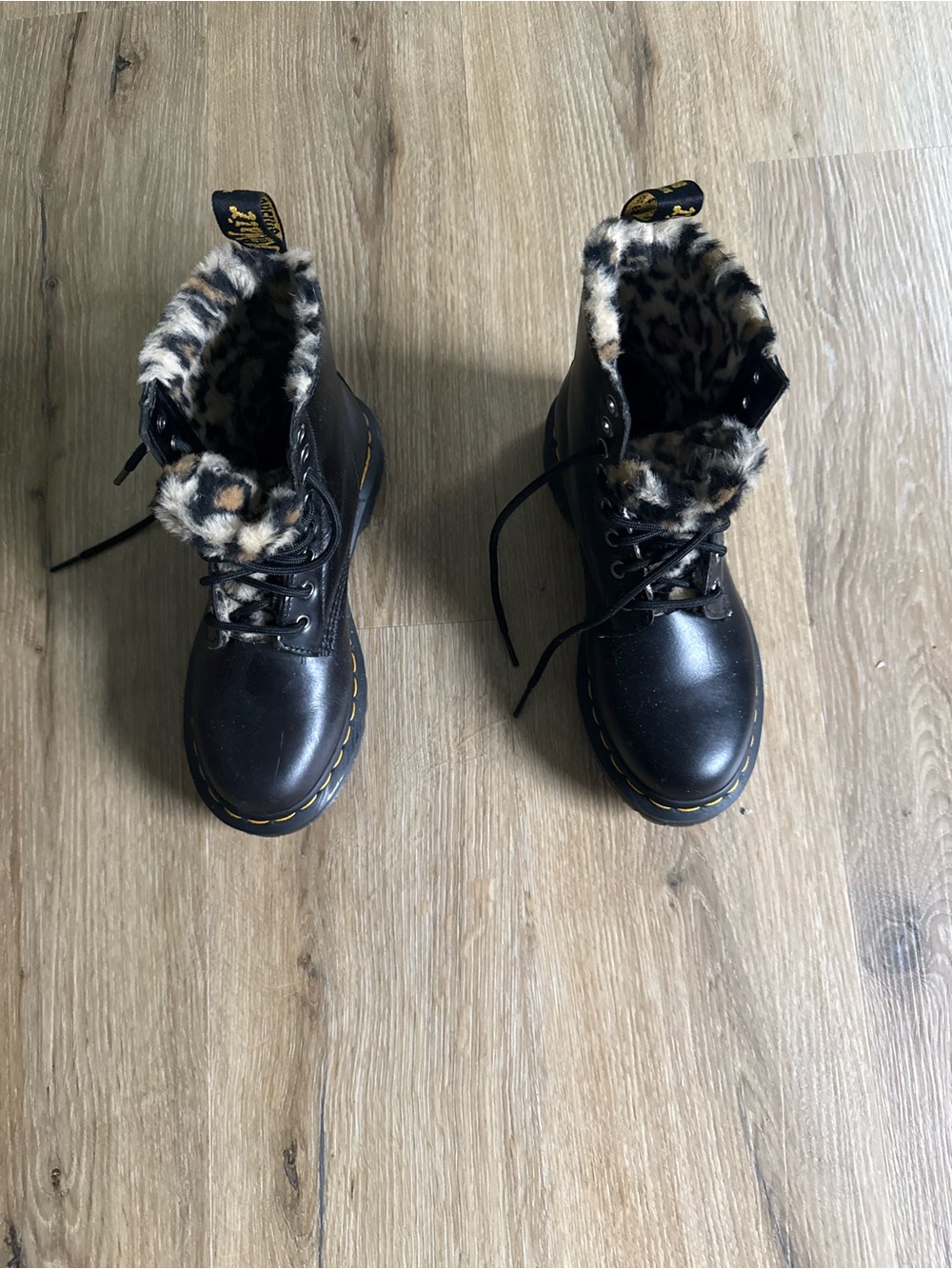 Leopard doc marten boots